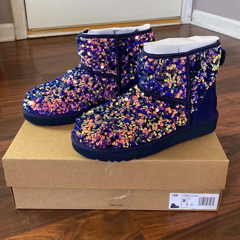 Womens classic mini ugg sequin boots